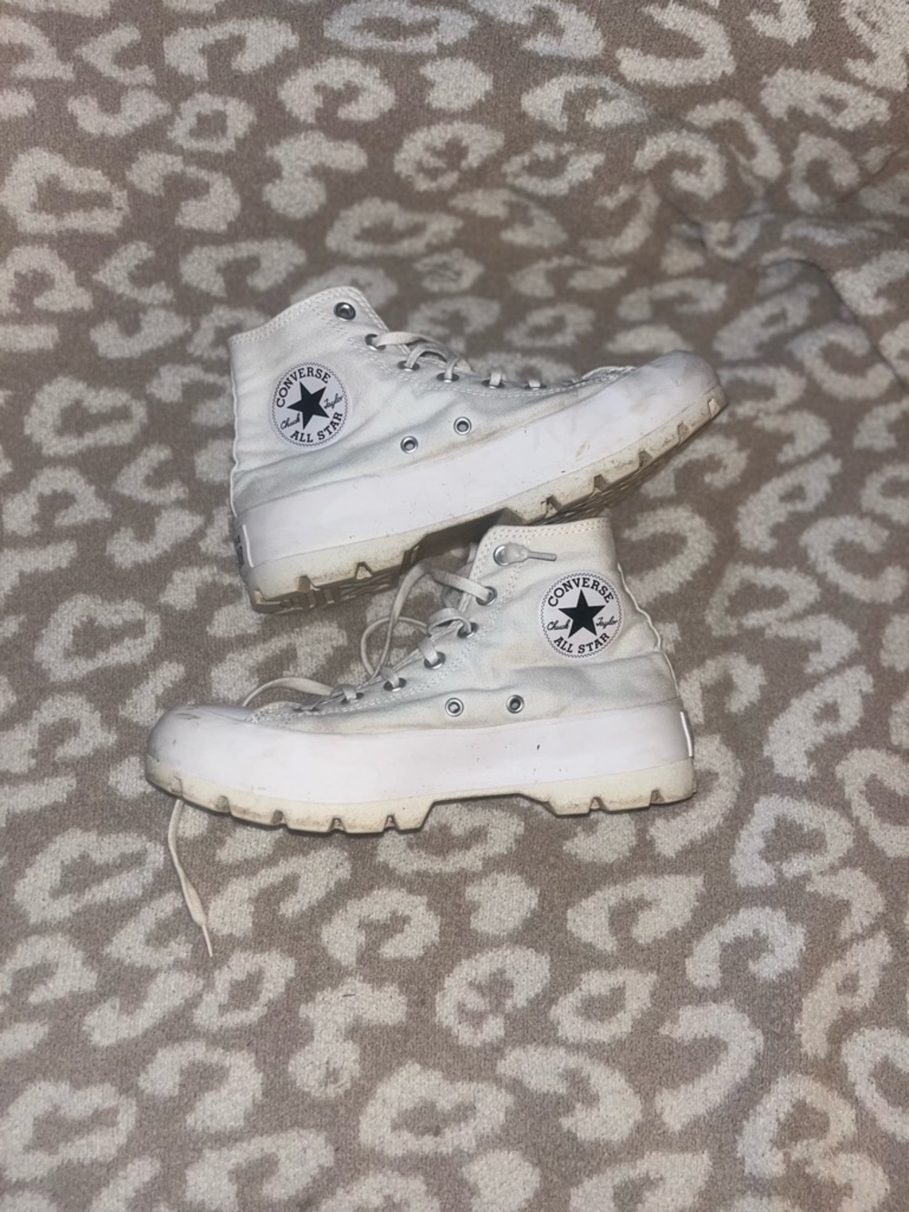 Converse White High-Top Lug Sole Canvas Sneaker - Picture 2 of 3